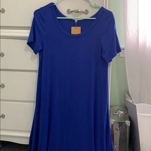 Royal blue T-shirt dress